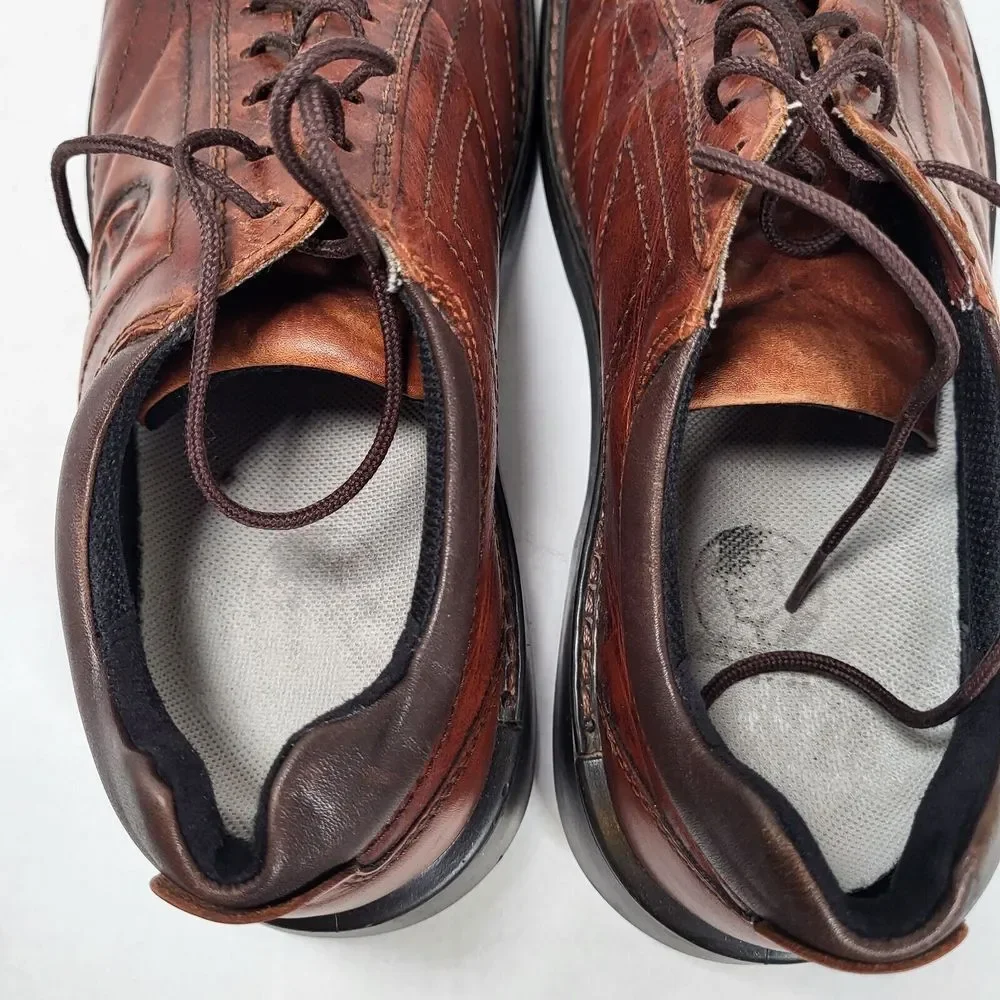 Ecco Men's 43 9/9.5 Light Shock Point Brown Leather Oxford Dress Shoes‎